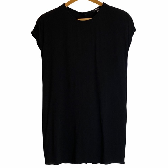 Madewell Crewneck Button Back Black Preppy Mini Dress XS Extra Small - Picture 2 of 16